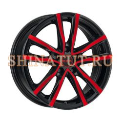 Milano 7,0\R17 5*114,3 ET40 d76 Black and Red [F7070MIBR40FF]